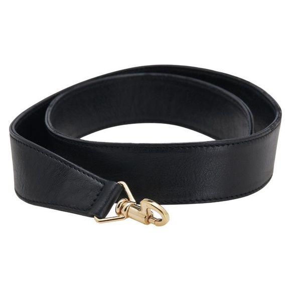 Gucci Black Shoulder Strap Shoulder Bag Purse Strap Gold Leather Women's Gucci - Picture 1 of 5